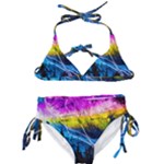 Night Skiing Colored Dead Grateful Lights Mountain Kids  Classic Bikini Set