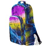 Night Skiing Colored Dead Grateful Lights Mountain Double Compartment Backpack