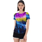 Night Skiing Colored Dead Grateful Lights Mountain Back Cut Out Sport T-Shirt