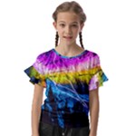 Night Skiing Colored Dead Grateful Lights Mountain Kids  Cut Out Flutter Sleeves