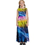 Night Skiing Colored Dead Grateful Lights Mountain Kids  Satin Sleeveless Maxi Dress