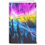 Night Skiing Colored Dead Grateful Lights Mountain 8  x 10  Hardcover Notebook