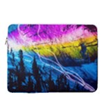 Night Skiing Colored Dead Grateful Lights Mountain 15  Vertical Laptop Sleeve Case With Pocket