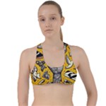 Yellow Template Design Criss Cross Racerback Sports Bra