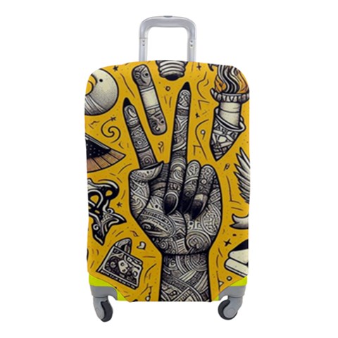 Yellow Template Design Luggage Cover (Small) from ArtsNow.com