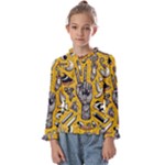 Yellow Template Design Kids  Frill Detail T-Shirt