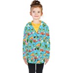 Summer Pattern Seamless Kids  Double Breasted Button Coat