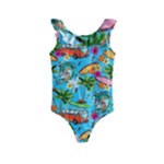 Summer Pattern Seamless Kids  Frill Swimsuit