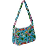 Summer Pattern Seamless Zip Up Shoulder Bag