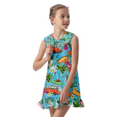 Kids  Pilgrim Collar Ruffle Hem Dress 