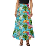 Summer Pattern Seamless Tiered Ruffle Maxi Skirt