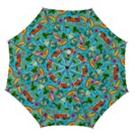 Summer Pattern Seamless Automatic Folding Umbrella with Case (Medium)