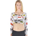 Pattern Seamless Texture Cartoon Long Sleeve Crop Top