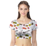 Pattern Seamless Texture Cartoon Short Sleeve Crop Top