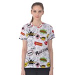 Pattern Seamless Texture Cartoon Women s Cotton T-Shirt