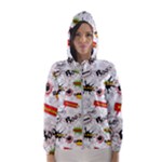 Pattern Seamless Texture Cartoon Women s Hooded Windbreaker