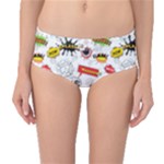 Pattern Seamless Texture Cartoon Mid-Waist Bikini Bottoms