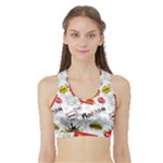 Pattern Seamless Texture Cartoon Sports Bra with Border