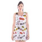 Pattern Seamless Texture Cartoon Scoop Neck Skater Dress