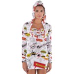 Pattern Seamless Texture Cartoon Long Sleeve Hooded T-shirt