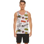 Pattern Seamless Texture Cartoon Men s Wide Collar Tank Top