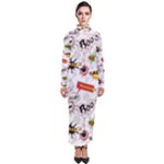 Pattern Seamless Texture Cartoon Turtleneck Maxi Dress