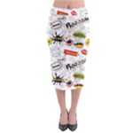 Pattern Seamless Texture Cartoon Midi Pencil Skirt