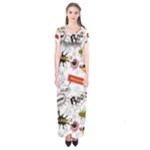 Pattern Seamless Texture Cartoon Short Sleeve Maxi Dress