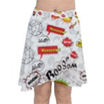 Pattern Seamless Texture Cartoon Chiffon Wrap Front Skirt