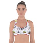 Pattern Seamless Texture Cartoon Cross Back Sports Bra