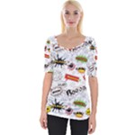 Pattern Seamless Texture Cartoon Wide Neckline T-Shirt