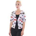 Pattern Seamless Texture Cartoon Cropped Button Cardigan