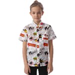 Pattern Seamless Texture Cartoon Kids  Short Sleeve Shirt