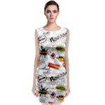 Pattern Seamless Texture Cartoon Sleeveless Velvet Midi Dress