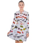 Pattern Seamless Texture Cartoon Long Sleeve Panel Dress