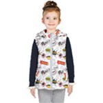 Pattern Seamless Texture Cartoon Kids  Hooded Puffer Vest