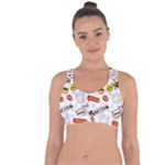 Pattern Seamless Texture Cartoon Cross String Back Sports Bra