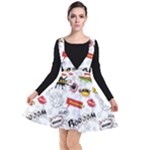 Pattern Seamless Texture Cartoon Plunge Pinafore Dress