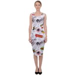 Pattern Seamless Texture Cartoon Sleeveless Pencil Dress