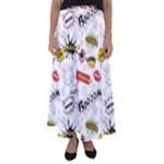 Pattern Seamless Texture Cartoon Flared Maxi Skirt