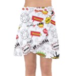 Pattern Seamless Texture Cartoon Wrap Front Skirt