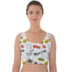 Pattern Seamless Texture Cartoon Velvet Crop Top