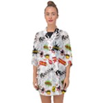 Pattern Seamless Texture Cartoon Half Sleeve Chiffon Kimono