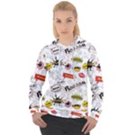 Pattern Seamless Texture Cartoon Women s Overhead Hoodie