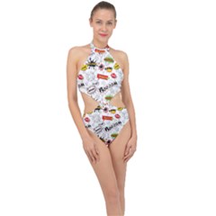 Halter Side Cut Swimsuit 