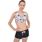 Pattern Seamless Texture Cartoon V-Back Sports Bra