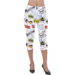 Pattern Seamless Texture Cartoon Lightweight Velour Capri Leggings 