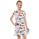 Pattern Seamless Texture Cartoon Kids  Cross Web Dress