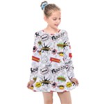 Pattern Seamless Texture Cartoon Kids  Long Sleeve Dress