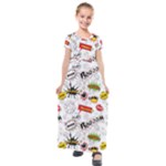 Pattern Seamless Texture Cartoon Kids  Short Sleeve Maxi Dress